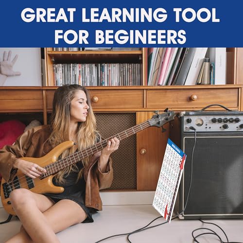 QMG Bass Guitar Chord Poster (11"x17"), Bass Guitars Accessories, Laminated Bass Chord Chart, 49 Color Coded Chords, Beginner Bass Chords Chart for Learn to Play Music Theory 4