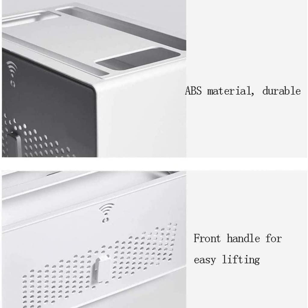 Router Storage Box Double-Layer WiFi Wireless Router Rack Home Office WiFi Router Adjustable Cable Box Multifunctional Storage Box (Color : White, Size : 31.4 * 21 * 23cm) 6