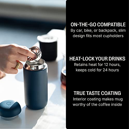 Fellow 16 oz Carter Move Travel Mug - Vacuum-Insulated Stainless Steel Travel Coffee Mug - Coffee Tumbler with Ceramic Interior and Splash Guard - Stone Blue 3