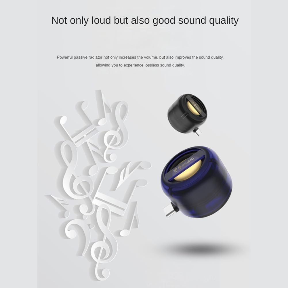korvre Portable Mini Speaker Universal Type-C Sound Box Type-C Plug in Mobile Phone Amplifier External Wired Home Clear 5