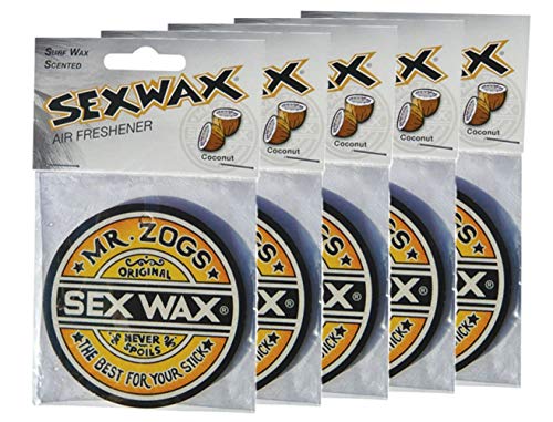 Sex Wax Air Freshener Coconut 5-Pack Plus Hand Sanitizer