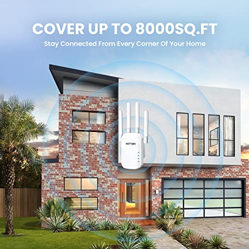 WiFi Extenders Signal Booster for Home – 8200 sq ft Easy Setup WiFi Booster Wireless Router with Plug and Play Design – WiFi Repeater Internet Booster with 4 Antennas – Full Signal Coverage Withe 4