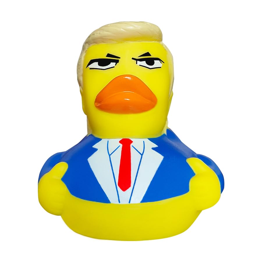 Nuwani Donald Trump Rubber Ducks for Jeeps, 4 Inch Bath Rubber Duck Toy for Baby Shower, Family Party, Bath Time, Pool Funny Decoration, Squeak Rubber Duckies Merchandise, Birthday Gift for Kids 3