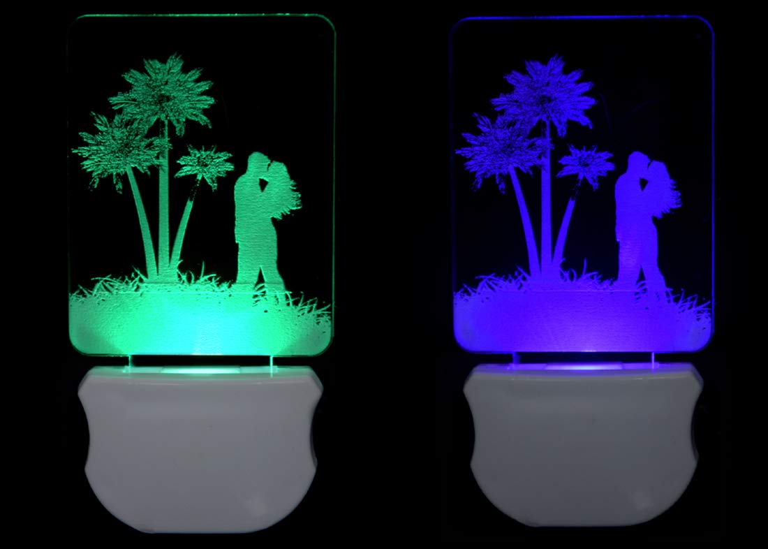 G Gojeeva The Couple 3D Illusion Night Lamp Comes with 7 Multicolor and 3D Illusion Design Suitable for Room,Drawing Room,Lobby (Pack of 2) 1