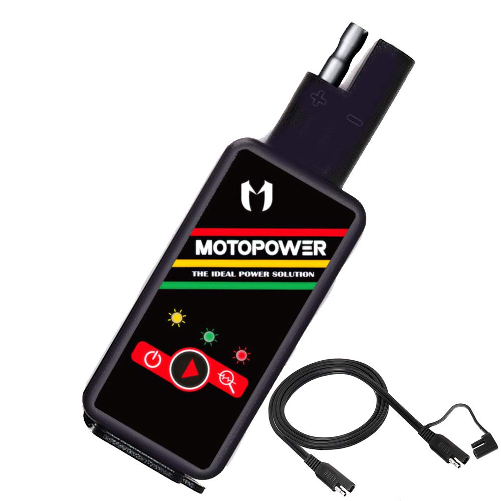 MOTOPOWER MP0620B 4.2Amp Motorcycle Dual USB Charger SAE to USB Adapter with Battery Monitor Switch Control 1
