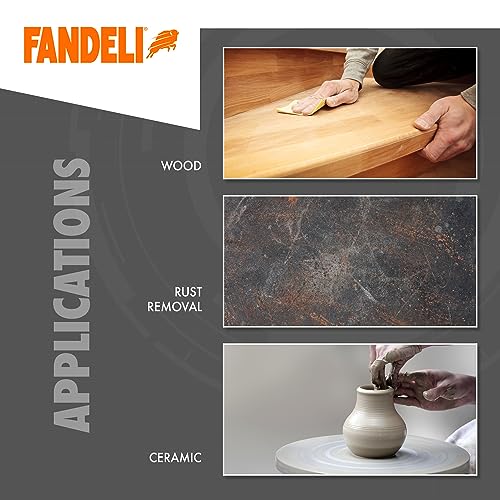 Fandeli | Multi-Purpose Sanding Paper | Assorted Grits (80,120,220) | 50 Sheets of 23 x 28 cm | Perfect for Sanding Metal and Sanding Wood | Hand Sanding | Orbital Sanders. 5