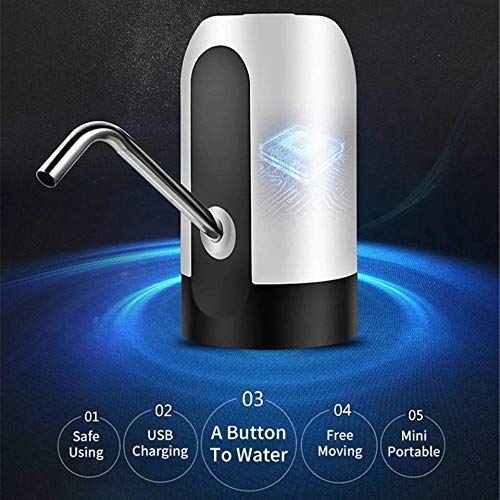 PRISMOSIS RETAIL Wireless USB Charging Cable Electric Rechargeable Drinking Automatic Water Dispenser Pump - (Black & White) 5