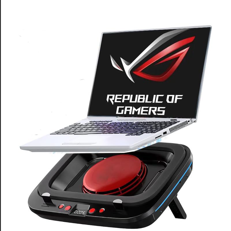 Gaming Laptop Cooling pad for Asus ROG m18 m16 Zephyrus Strix G16 G18 G14 G15 G17 TUF Series Scar 18 17 16 15 14 inch Laptop, Cooler with Powerful Turbo Cooling Fan, RGB Lights,Height Adjustable 1