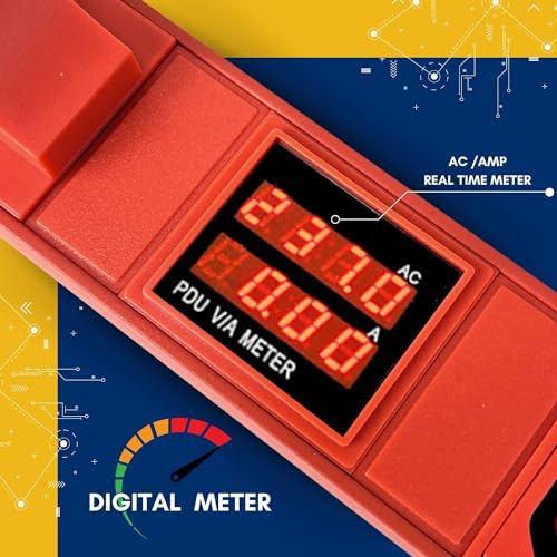 PDU 240V Power Strip with 6 -C13 & 4- C19 Outlets, 30 Amp, Rack Mount, Breaker and Surge Protector, 7200 Watt, 6ft 10 AWG Cord with L6-30P Plug, Digital Meter ASIC Mining (Red) 4