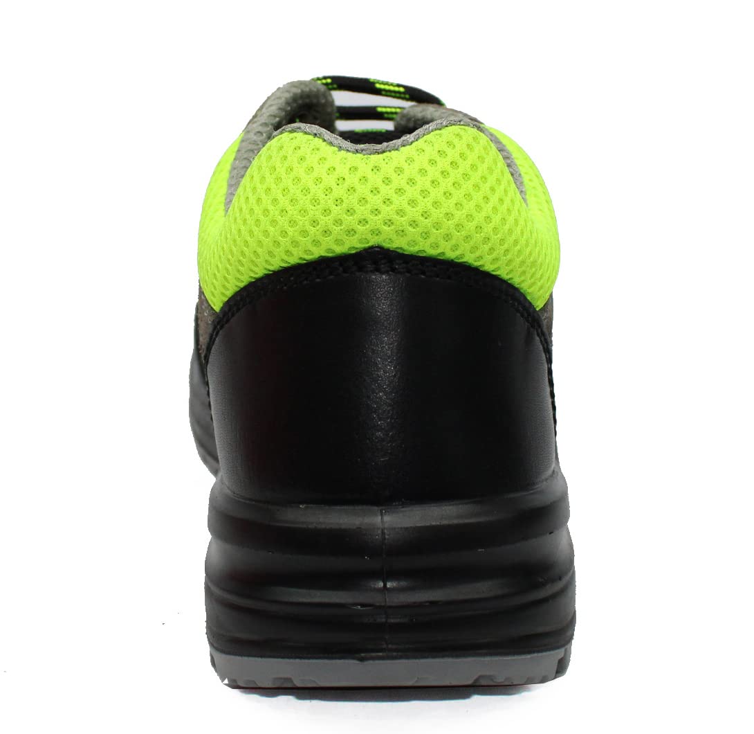 Krieger KR 2002 High Performance Safety Shoe with Anti-Fatigue insocks, Anti-Skid, Heat, Water, Oil & Acid Resistant, 200J Steel Toe Cap, ISI Marked, CE Certified, BIS Approved, Size 10 India/UK Grey 4