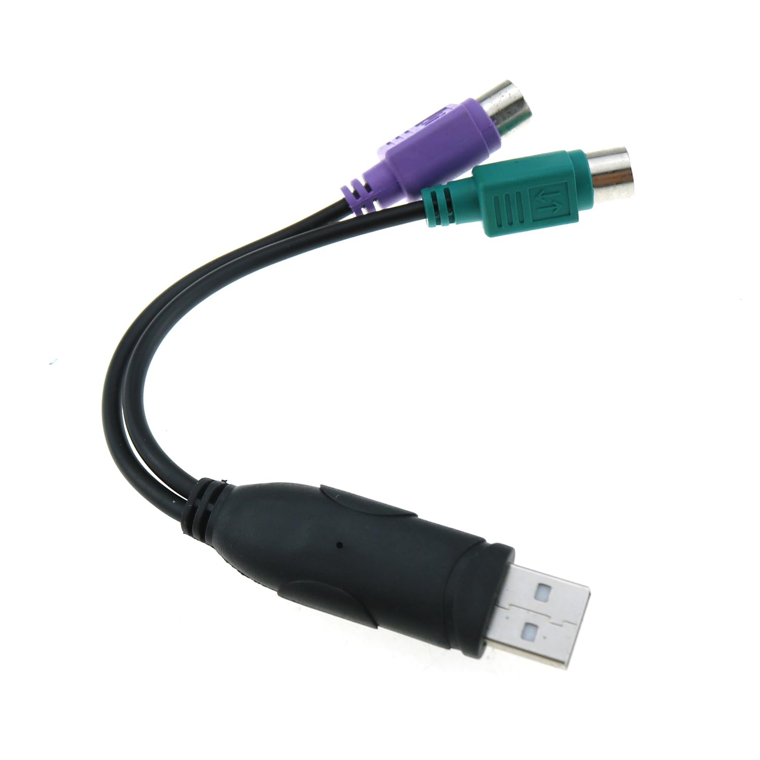 TAODAN 2PCS USB to PS2 Adapter Cable USB to Keyboard Mouse Adapter Cable USB to PS2 Adapter Compatible PS2 Keyboard PS2 Mouse Barcode Scanner 4