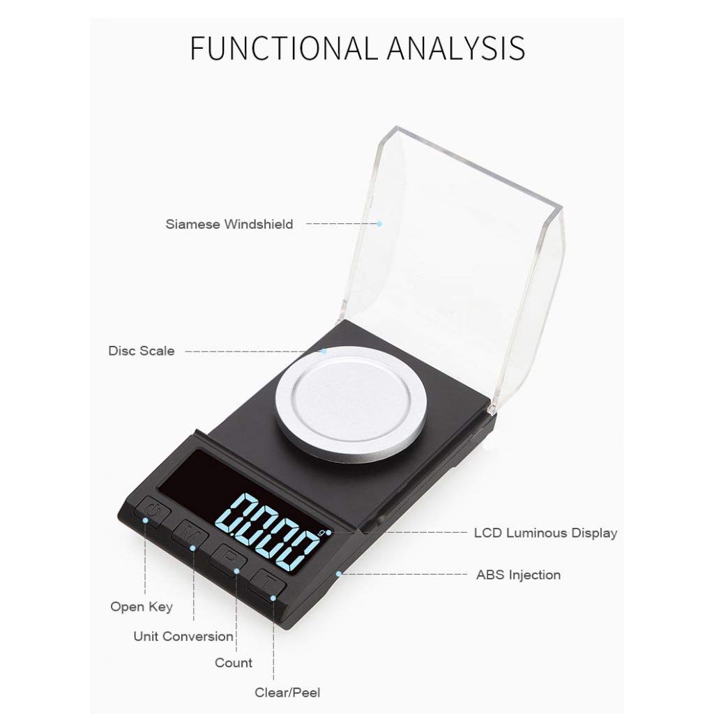amiciTools High Precision LCD Digital Weighing Scale 100 g/0.006g Powder Gold Jewelry Medicinal Herbs Weighing Electronic Pocket Scales with 2xAAA Battery (100g) 5