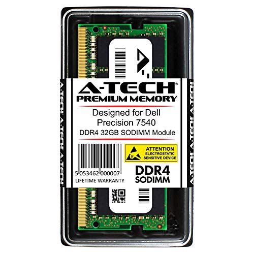 A-Tech 32GB RAM for DELL Precision 7540 Mobile Workstation Laptop | DDR4 2666 SODIMM PC4-21300 1.2V 260-Pin Memory Upgrade Module