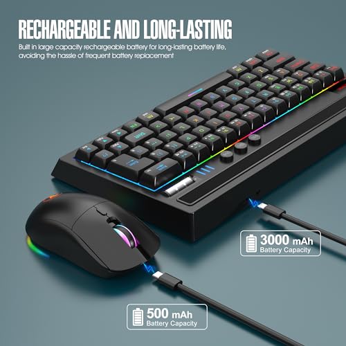 Bluetooth Wireless Keyboard and Mouse with 11.4" Holder, Backlit, Rechargeable, Easy-Switch - Compatible with Windows, MacOS, iPadOS, Chrome 4