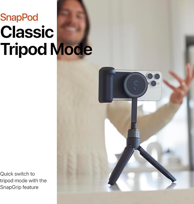 ShiftCam SnapStand Mini - Video Selfie Stick and Tripod - Magnetic Mount Snaps on to Any Phone - Tiltable Design | Midnight 5