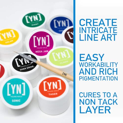 Young Nails Mission Control Gel Paint for Nails, Precision Gel Paint for Detailed Nail Art, Cure with Zero Tacky Layer, 5 grams. 2