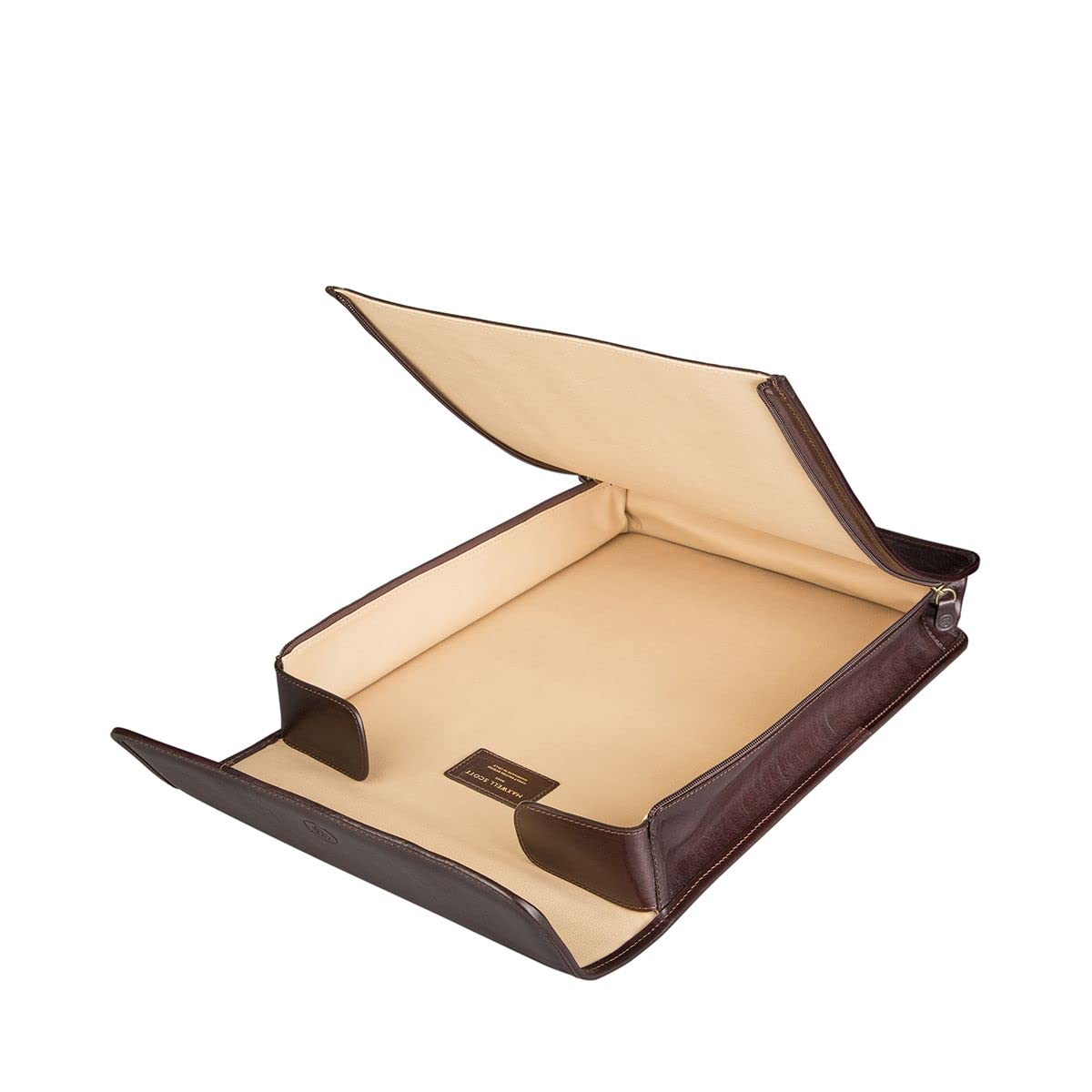 Maxwell Scott - Mens Luxury Leather Folded Shirt Holder/Carrier for Luggage - Handmade in Italy - The Sepino Dark Brown 3