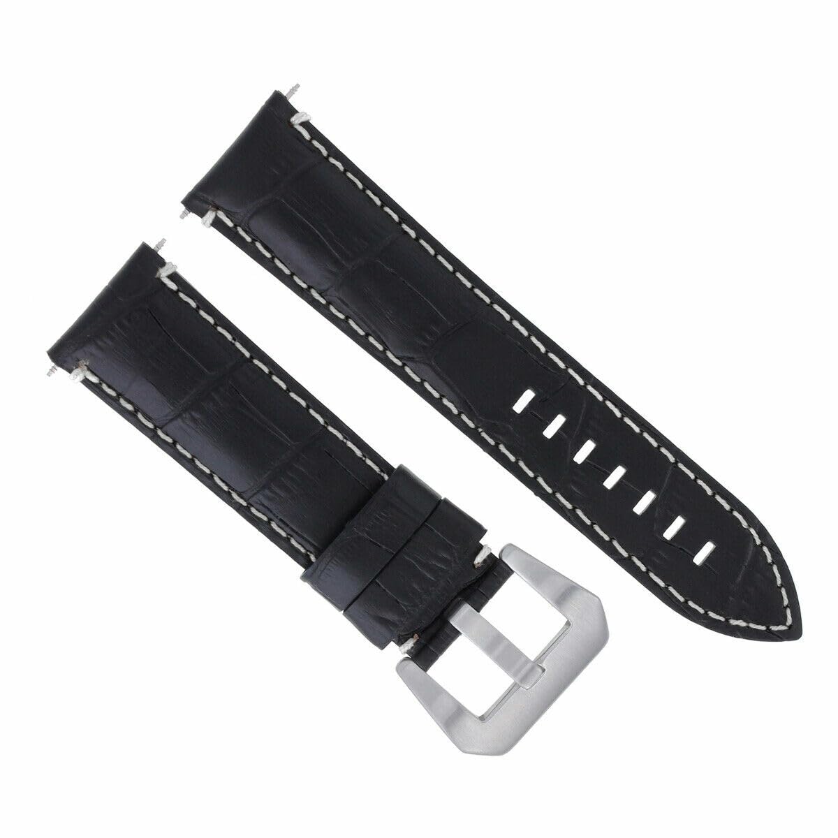 Ewatchparts 22-24mm Leather Watch Band Strap Compatible With Montblanc Timewalker Chrono Watch 5