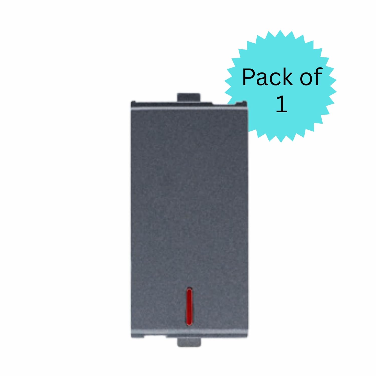 Anchor by Panasonic Penta Modular 16AX 1 Way Switch with Neon Indicator, 1 Module 1 Way Switch (Black, 65077B) 3