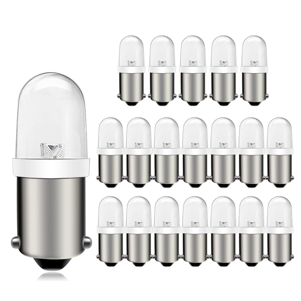 Ruiandsion BA9S 120V White LED Bulb 20-Pack, Neutral White 150LM, General Purpose Replacement for Panel Illumination & Equipment Status Indicator 1