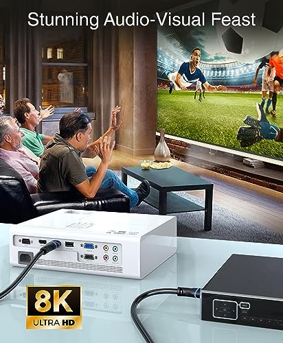 BlueRigger 8K HDMI 2.1 Cable (6FT, 8K 60Hz HDR, 4K 120Hz, High Speed 48Gbps with Ethernet, eARC, 3D, HDCP 2.3) - Compatible with PS5, Xbox, Roku, Apple TV, Switch, PC 4