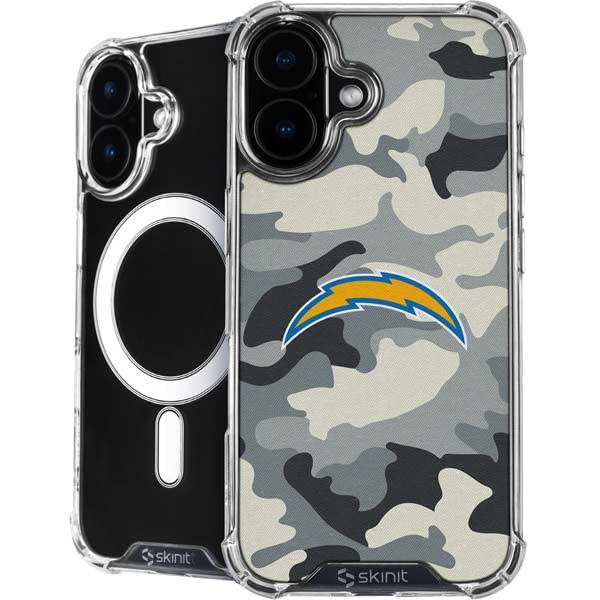 Skinit Phone Case Compatible with MagSafe iPhone 16 Plus - Officially Licensed NFL Los Angeles Chargers Camo Design