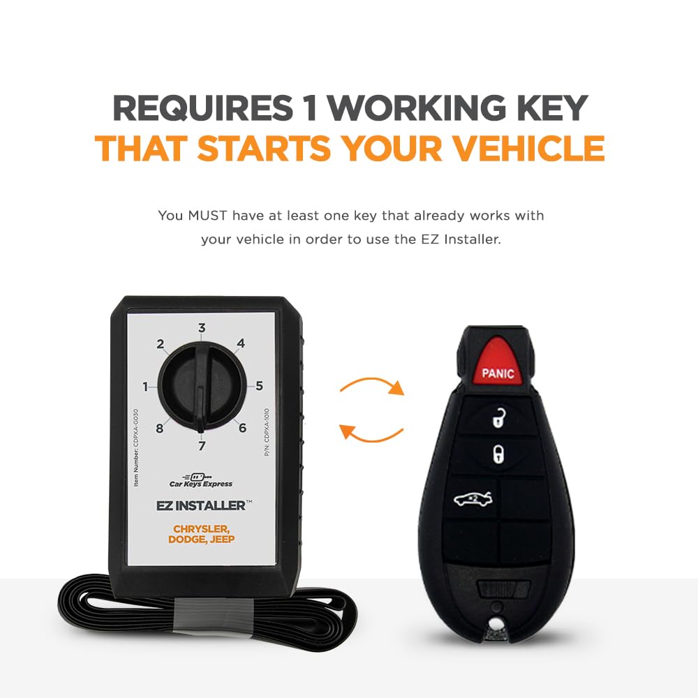 Simple Key Fob and Programmer with Interchangeable 4-Button Keypads, Key Replacement Kit for Car Remote Start and Keyless Entry 5