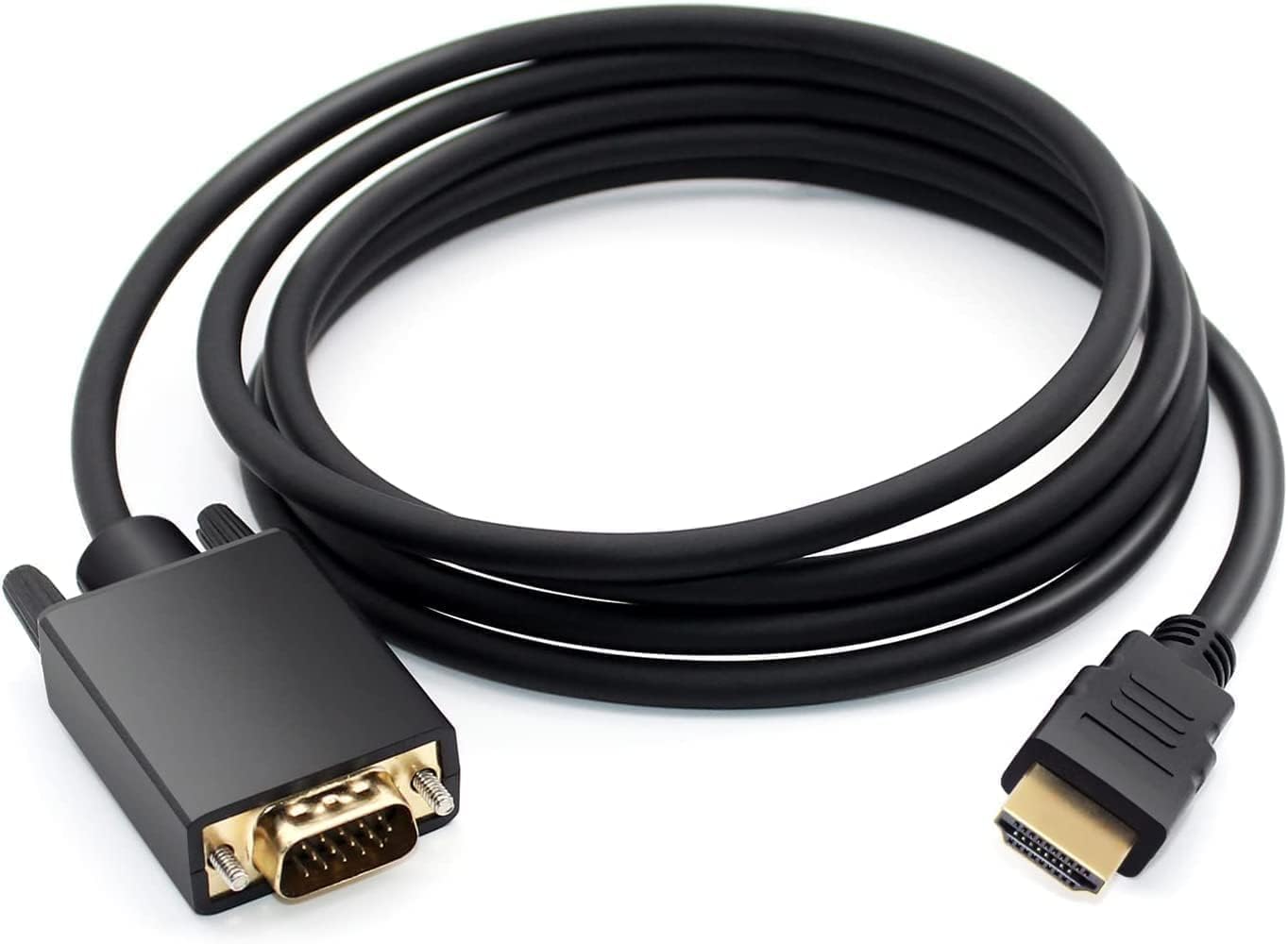 RyzCare HDMI to VGA, 6FT Gold-Plated HDMI to VGA Cable (Male to Male) Compatible for Computer, Desktop, Laptop, PC, Monitor, Projector, HDTV - black 1