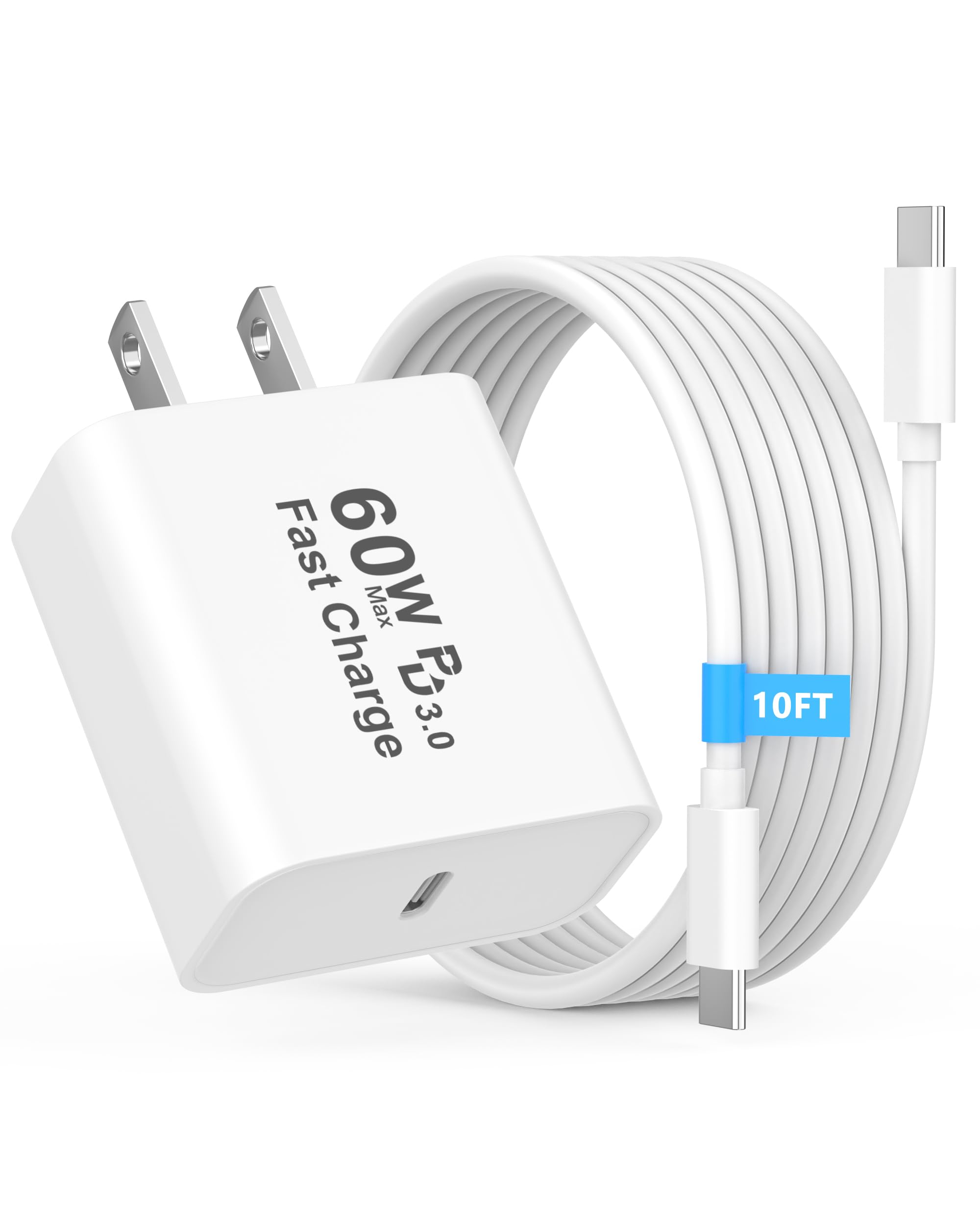 iPhone 17 Pro Max Charger Fast Charging, 40W Dynamic Power Adapter with 60W Max Charger Block & 10FT Long Type C Charging Cable Cord Compatible for iPhone 17/Air/17 Pro/17 Pro Max/16 15 Pro Max 1