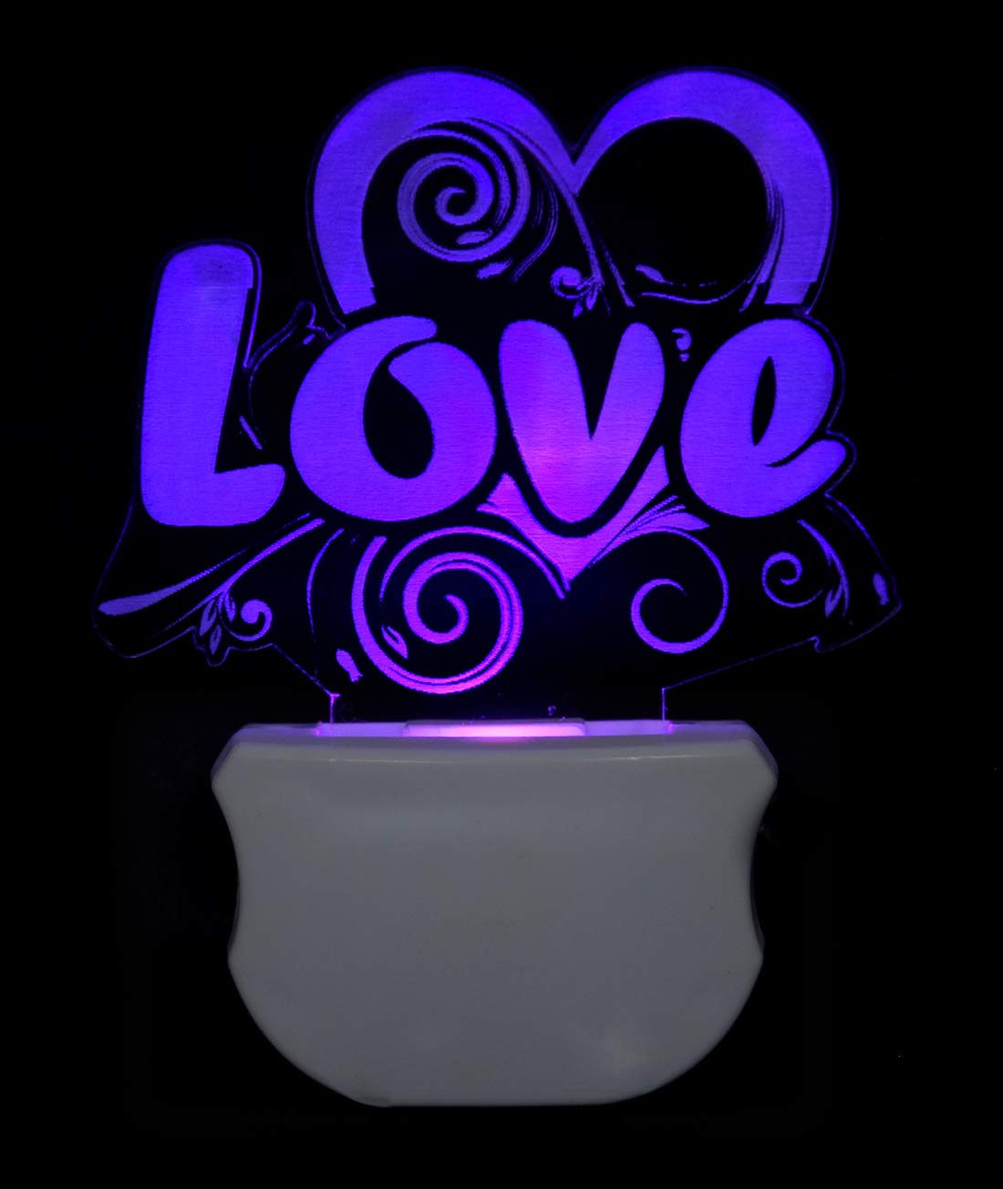 G Gojeeva The Love 3D Illusion Night Lamp Comes with 7 Multicolor and 3D Illusion Design Suitable for Room,Drawing Room,Lobby (Pack of 2) 3
