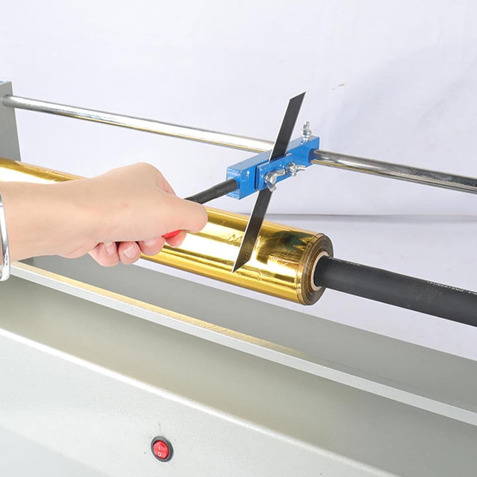 piudoiliy Hot Stamping Rolls Slitter, Electric Foil Paper Cutter, Paper Core: 25-27mm/Cutting Width: 700mm/Inner Core Diameter 27mm/Fast Cutting 6