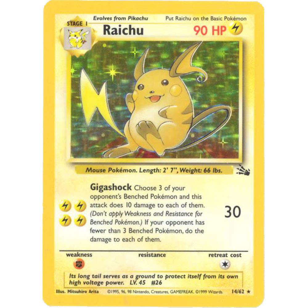 Pokémon Raichu Holofoil - Fossil - 14 [Toy] 1