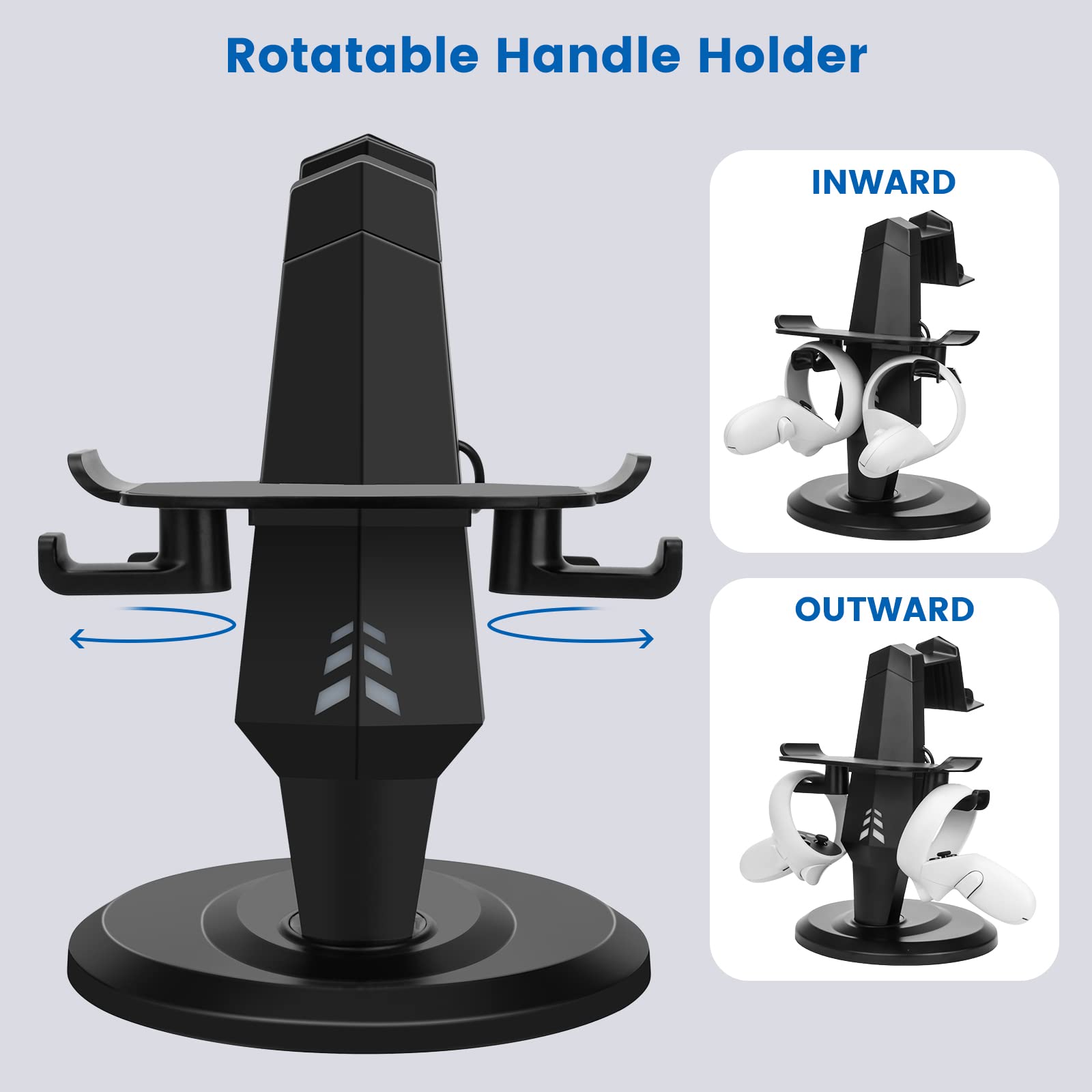 Lampelc Headset Charging Dock, VR Display Stand for Meta/Oculus Quest 2, Controller Grips for Oculus Quest 2, Extended Silicone VR Grips Cover Protector with Battery Opening 6