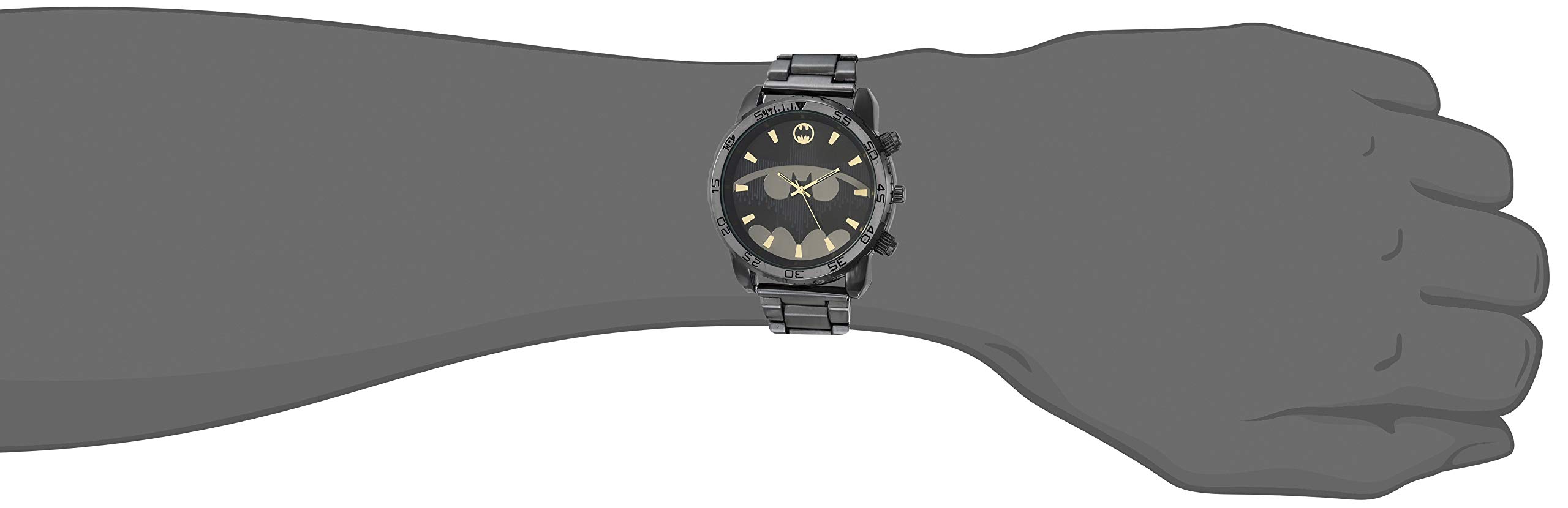 Accutime Batman Men's Analog-Quartz Watch in Gun Metal with Gold Batman Logo Details (Model BAT8073AZ) 2