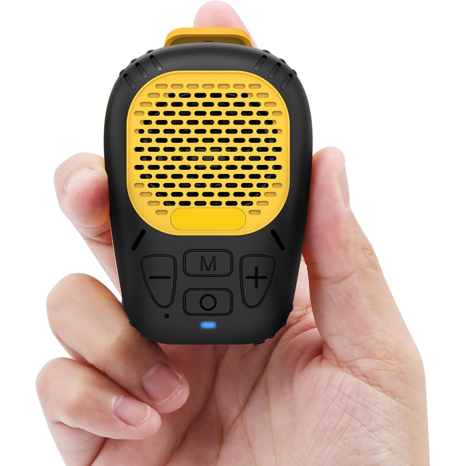 Wearable Bluetooth Speaker (Updated Version), Water-Resistant Portable Speaker Bluetooth with 30H Playtime, Hands-Free Calls, Magnetic Clip for Construction, Suitable for Indoor & Outdoor Use-Yellow 1