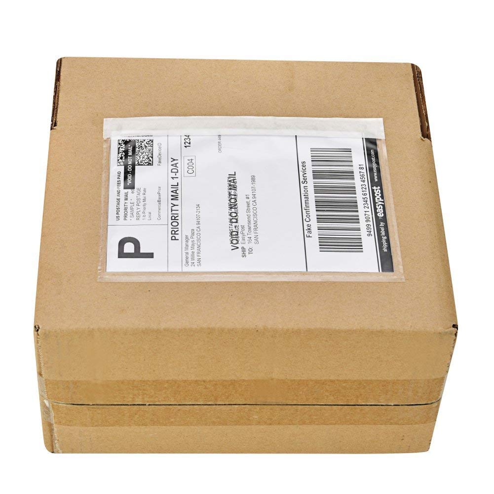 9527 Product 7.5" x 5.5" Clear Adhesive Top Loading Packing List/Shipping Label Envelopes (1000 Pack) 4