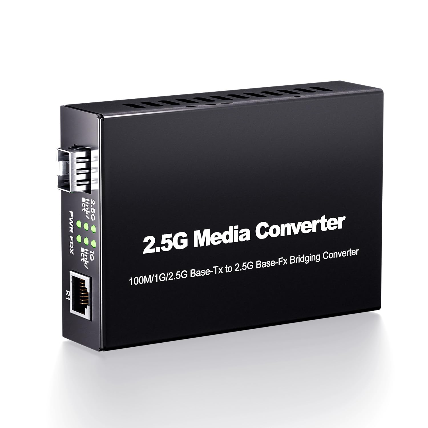 BLIYEE 2.5G Media Converter, Unmanaged 1x 100M/1G/2.5G Base-T Fiber Transceiver, SFP to RJ45 Converter, Support 2.5GBase-SR/LR Transceiver, Auto-Negotiation, Plug and Play 1