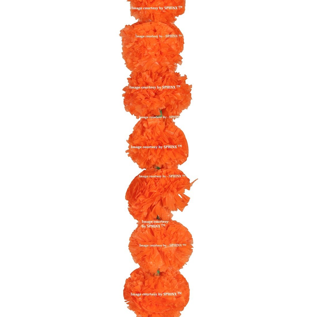 SPHINX Artificial Marigold Fluffy Flowers Garlands(GENDA TORAN) for Decoration - Pack of 10 (Dark Orange) 2