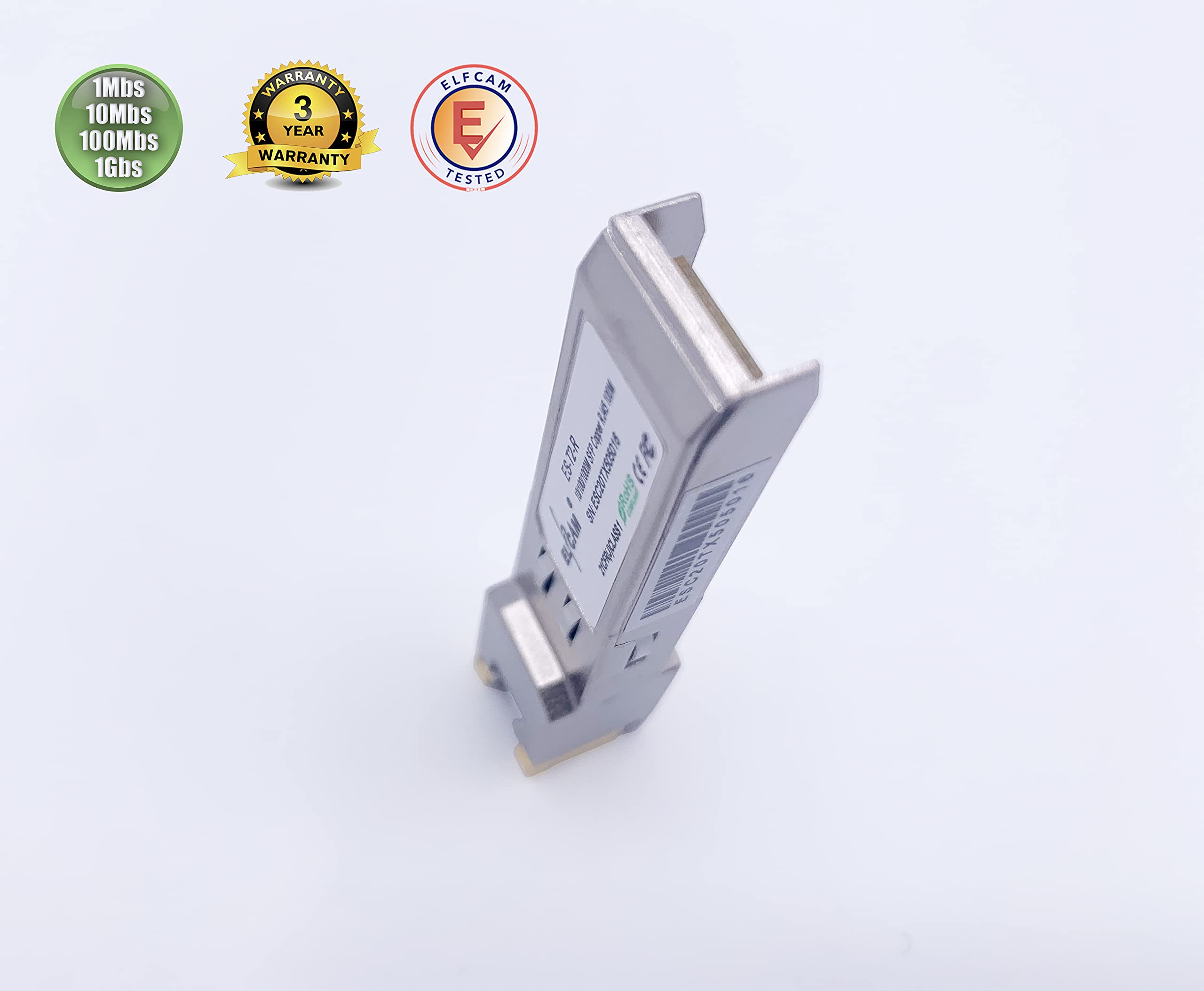Elfcam - 10/100/1000Base-T Multi-Rate 1.25Gb SFP RJ45 Copper Transceiver (1 Pack) 4