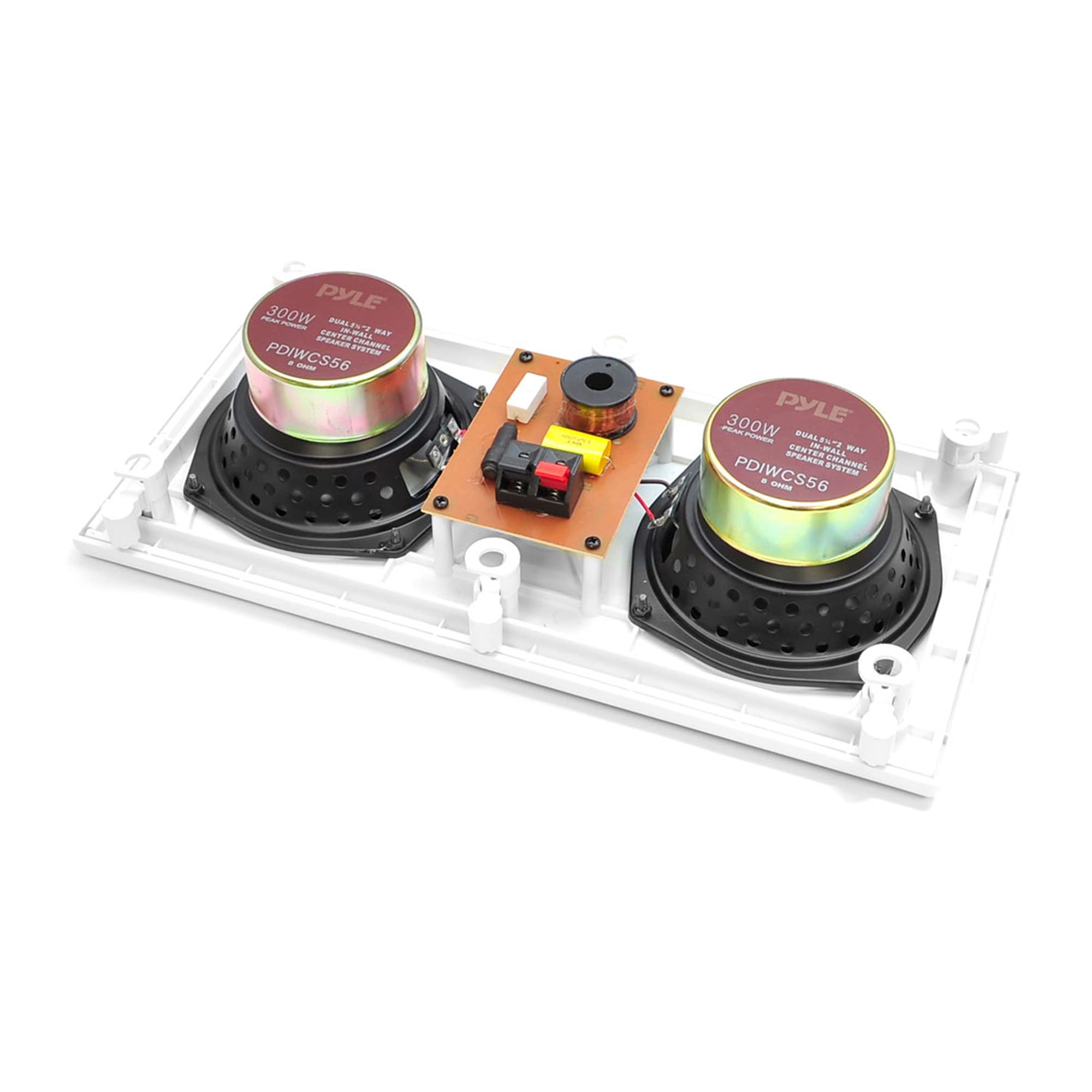 PYLE PDIWCS56 In-Wall/In-Ceiling Dual 5.25" Center Channel Sound System, Flush Mount, White, Single Unit 3