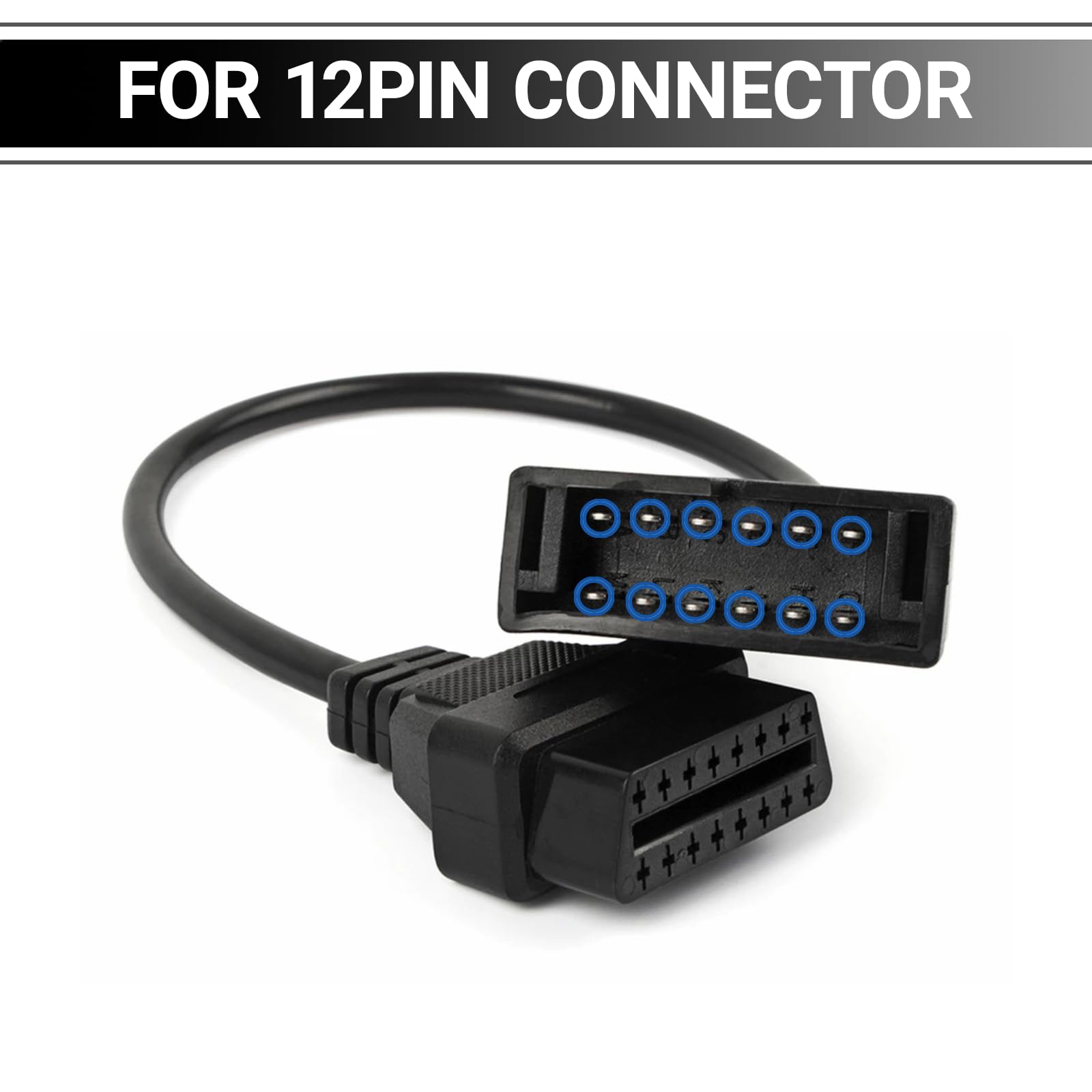 YYTQP OBD1 Scanner Connector, OBD1 to OBD2 Adapter, Scanning Diagnostic Extension Tool Cable Connector, Compatible with 12 Pin Adapter 6