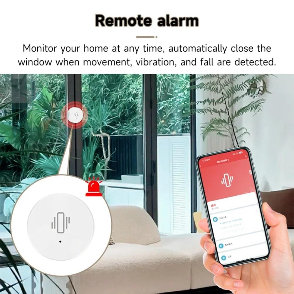 OTDOGUO Tuya ZigBee Smart Vibration Sensor Real Time Monitoring Door Window Detection Alarm Smart Security Protection System 5