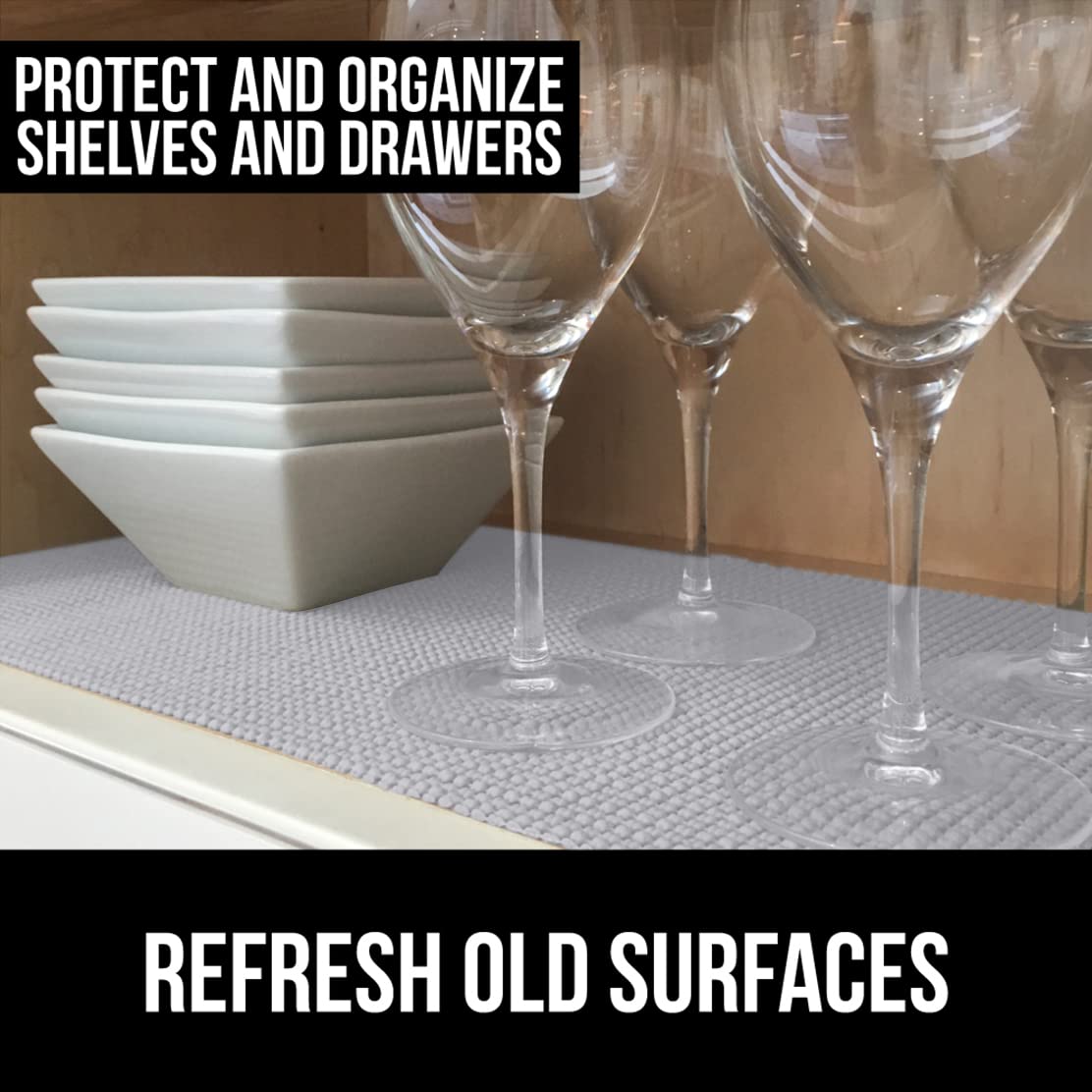 Gorilla Grip Drawer Liner and Under Sink Mat, Drawer Liner Size 12 in x 20 FT in Light Gray, Non Adhesive, Under Sink Mat Size 24x30 in Light Gray, 2 Item Bundle 5