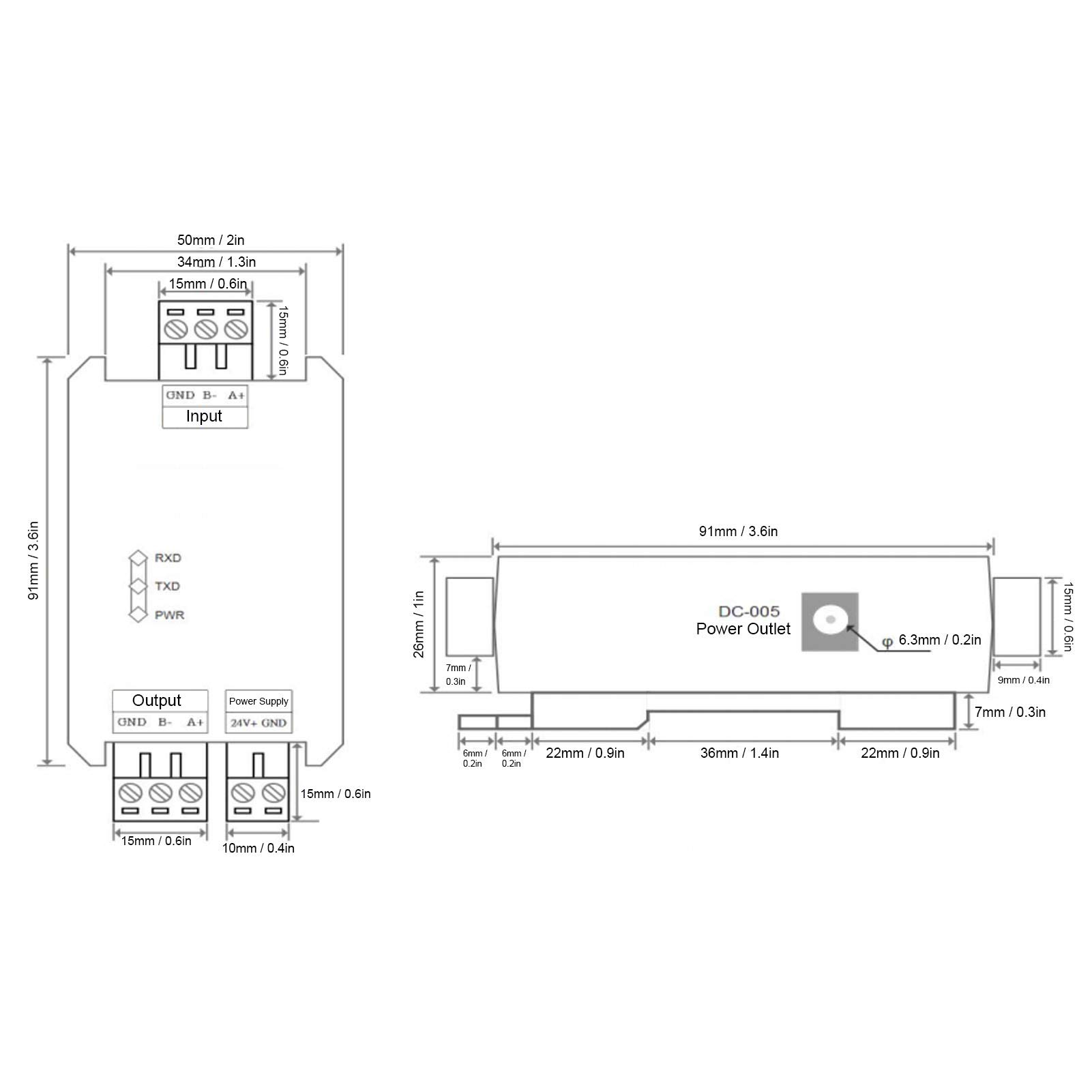 Repeater Amplifier Professional RS485 to RS485 Repeater Signal Repeater Amplifier Distance Extender 6