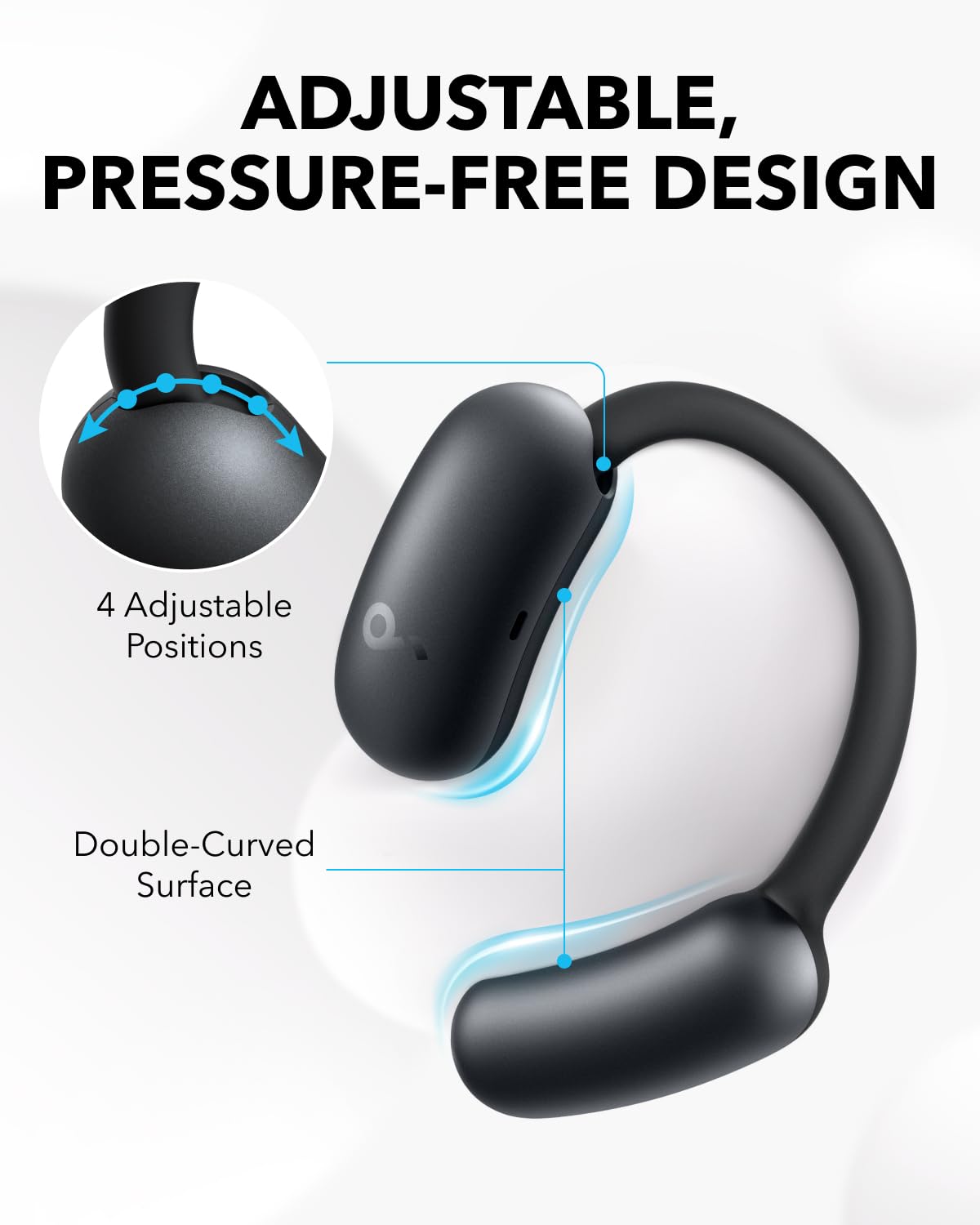 Soundcore AeroFit 2 by Anker Open-Ear Headphones with Sport X20, Adjustable Ear Hooks, Snug Fit, Rich Bass, Hi-Res Wireless Audio, 42H Playtime, Bluetooth 5.4, App Control, IP55, AI Clear Calls 4