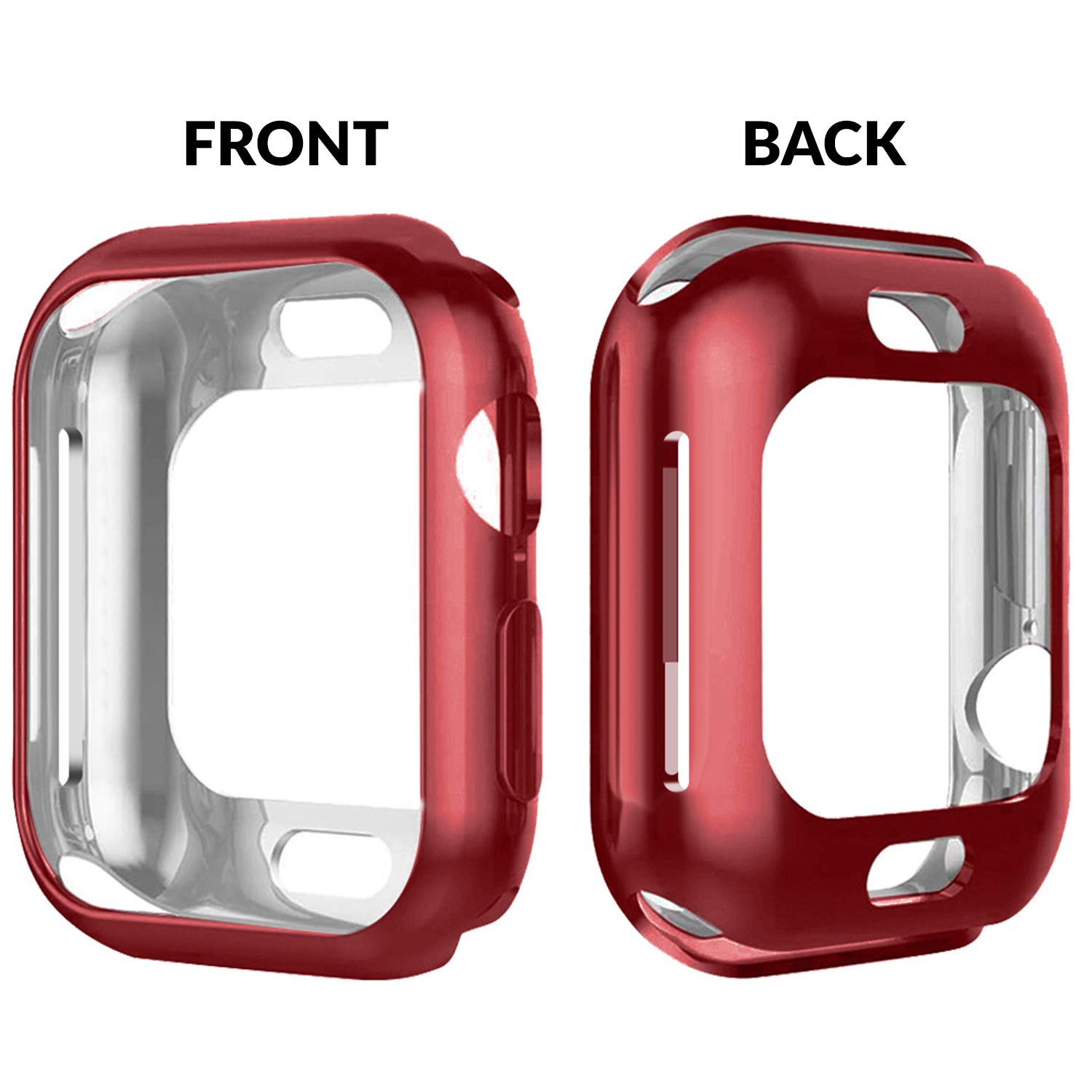 AirCase Silicone Bumper Case Protective Guard for Apple Watch Series 4, 40mm (Red) 6