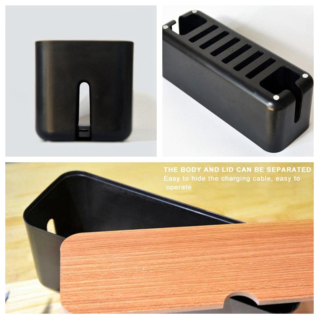 Meri Shopp Cable Wire Management Box Charger Hide Tidy Cover Tray Organizer Black 4