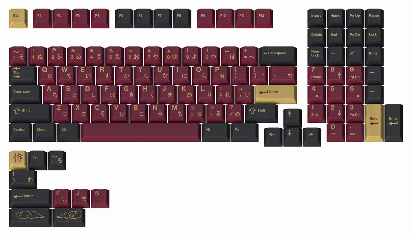 DROP + Redsuns GMK Red Samurai Keycap Set for Full-Size Keyboards - Compatible with Cherry MX Switches and Clones (1800 Layout 113-key Kit) 1
