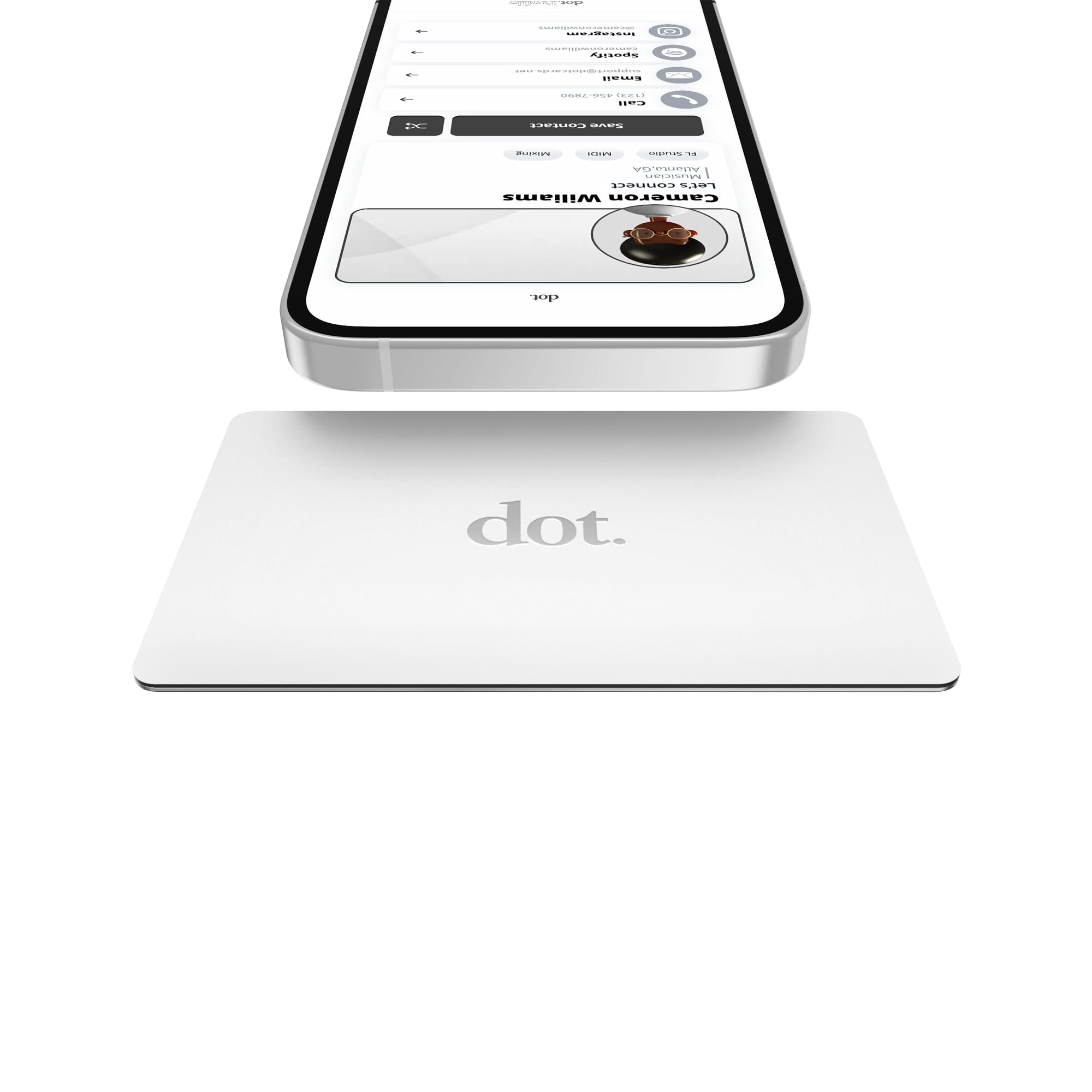 dot. bundle Metal - Digital Business Card Starter Pack - Tap to Share - iPhone & Android (White) 3
