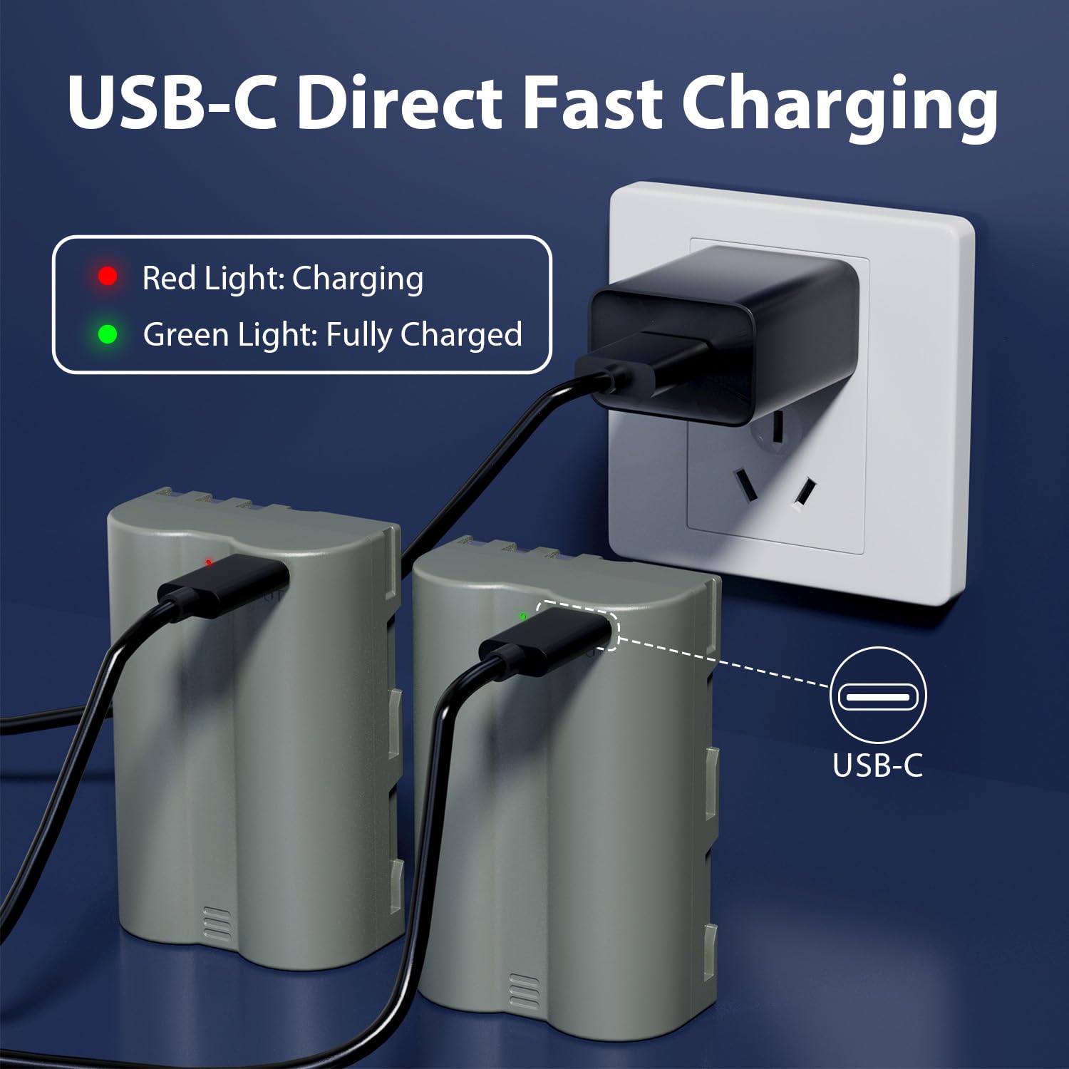 LP EN-EL3e, EL3a, EL3 Battery, 2600 mAh Battery Compatible with Nikon D700, D300s, D300, D200, D100, D90, D80, D70s, D70, D50, MH-18, MH18a, MH-19, MB-D200, MB-D10 Camera 6